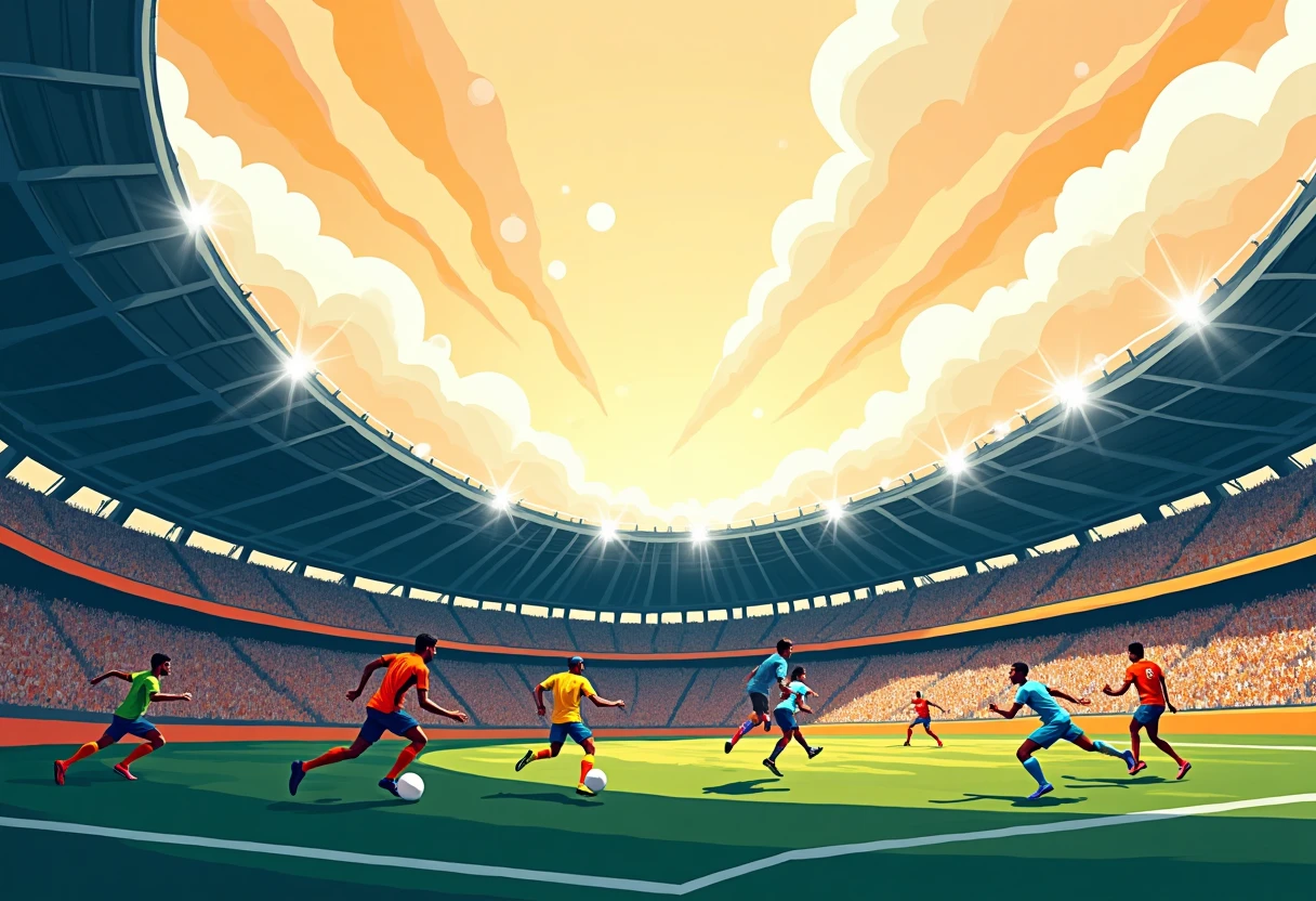 Juego de béisbol al atardecer con una multitud animada