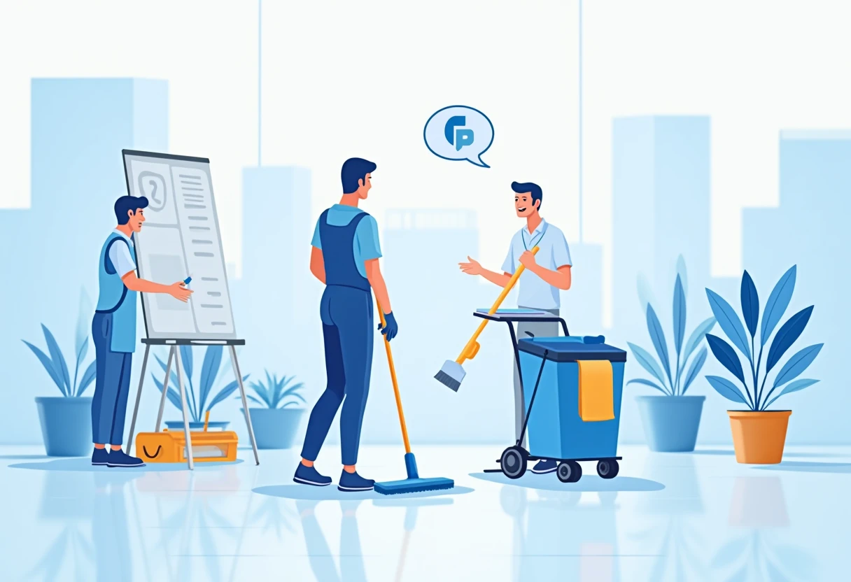 Trabajos de limpieza en un entorno urbano