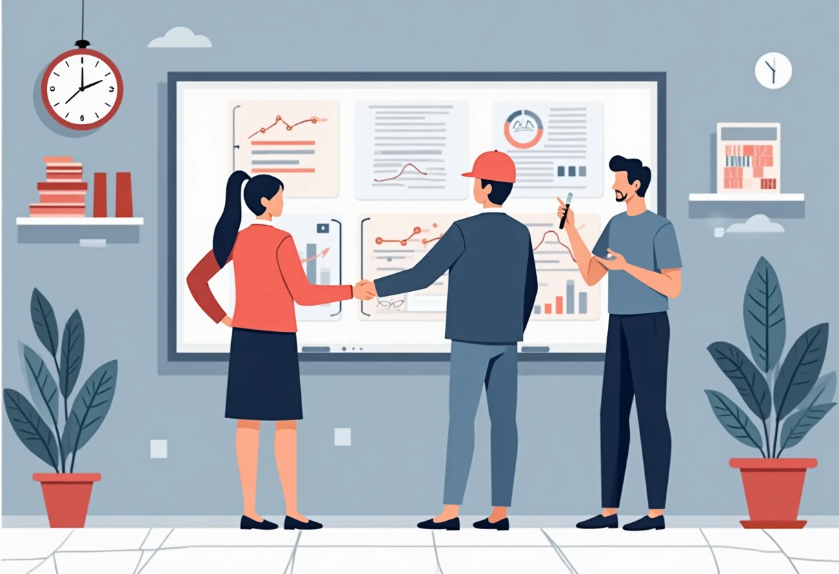 Equipo de logística en colaboración