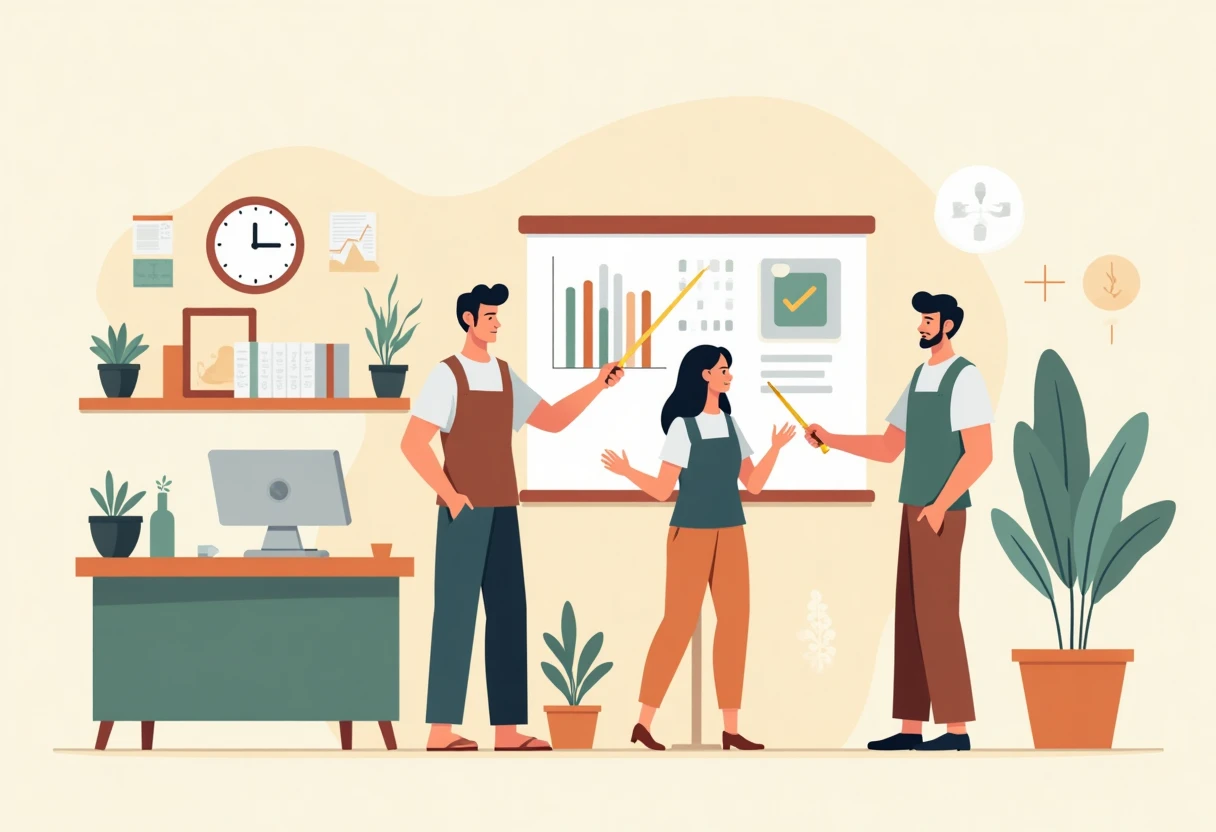 Equipo de ventas colaborando