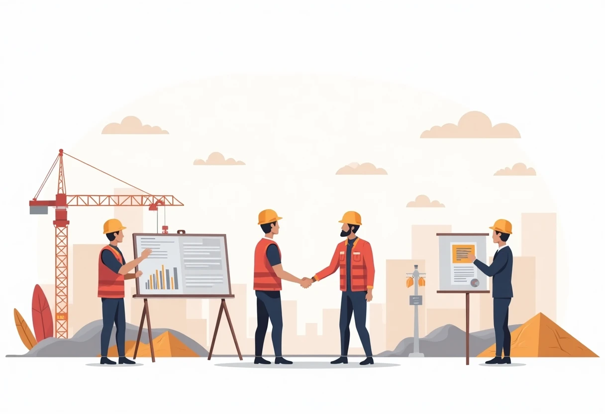 Trabajadores en un sitio de construcción