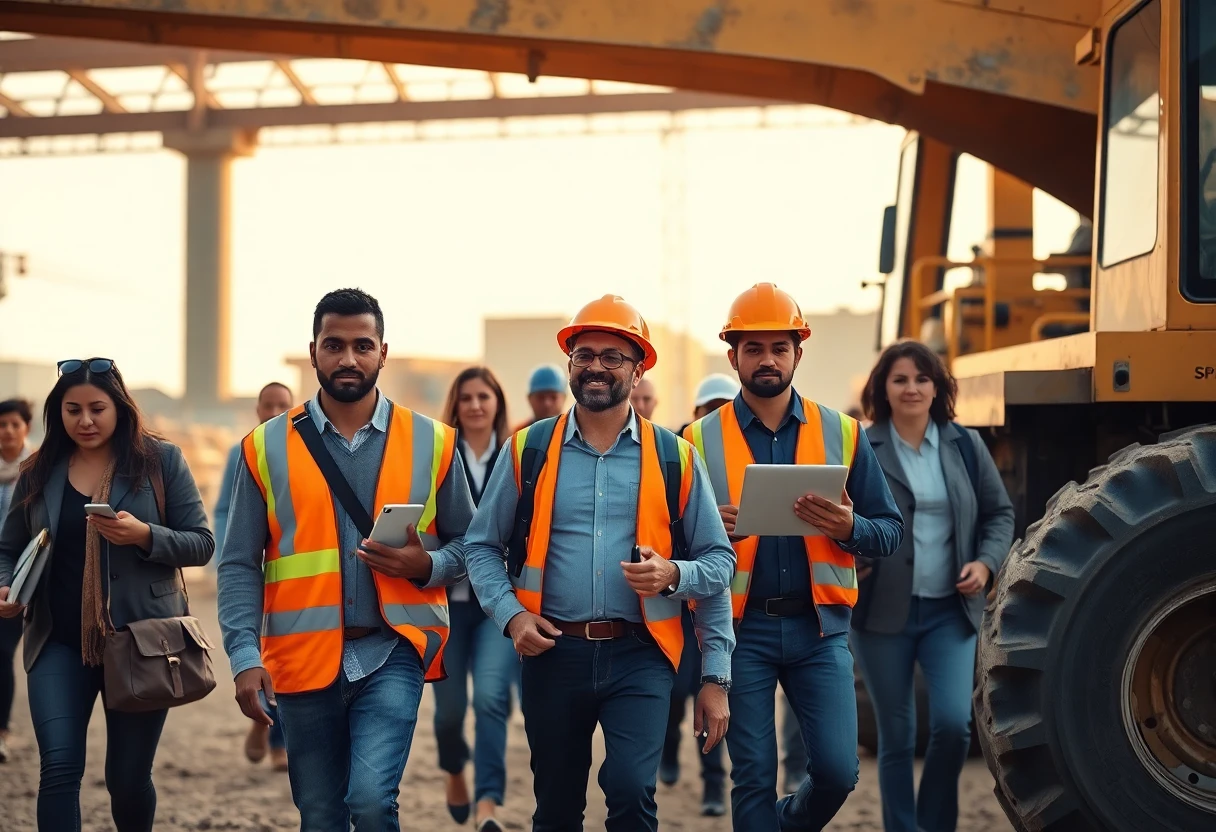 Trabajador de servicio de campo en sitio de construcción
