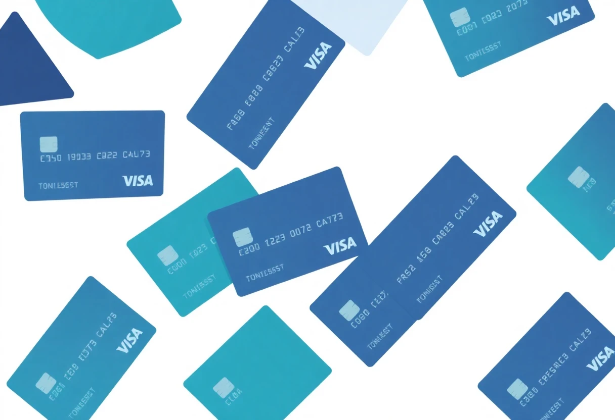 Abstract representation of credit card options