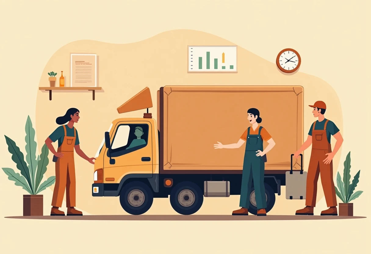 Scena di un autista di camion