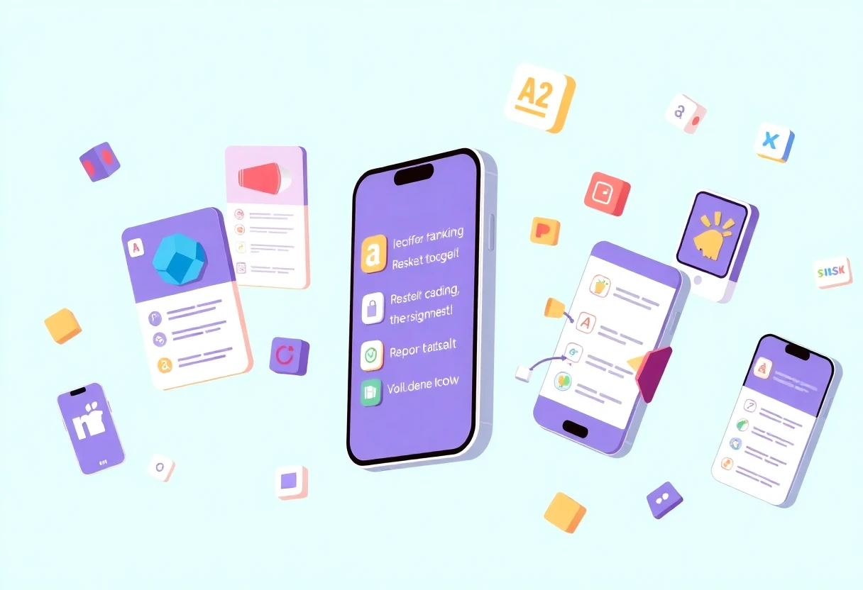 Illustrazione di icone di app mobili