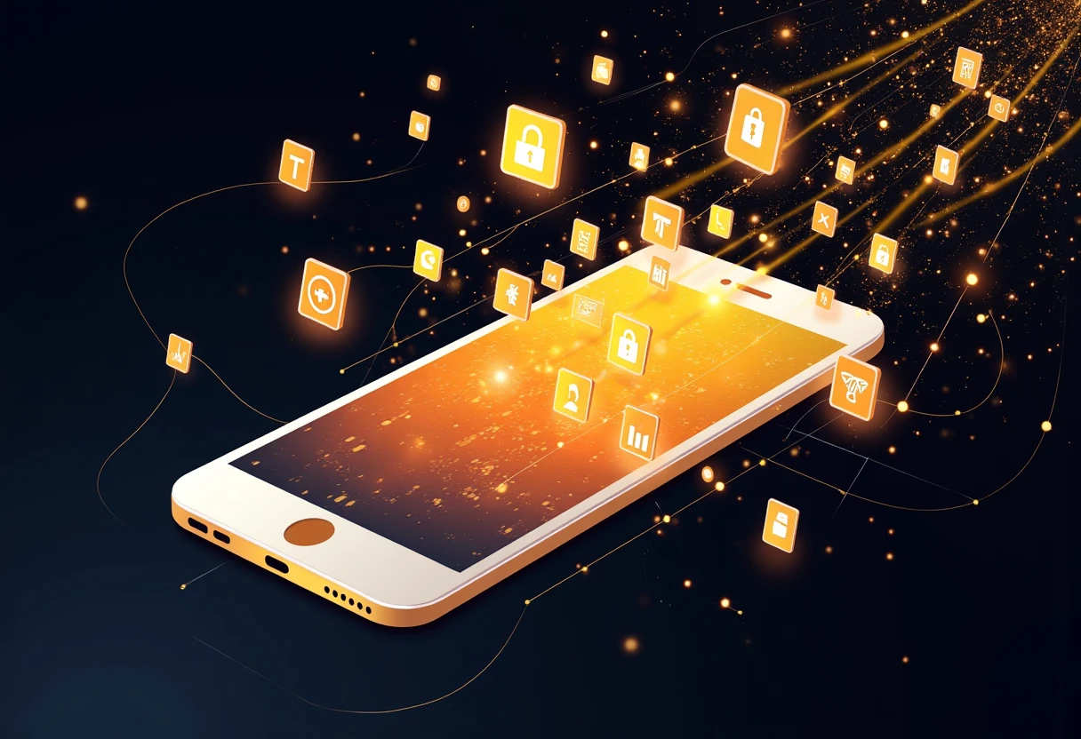 Composizione astratta di icone di app