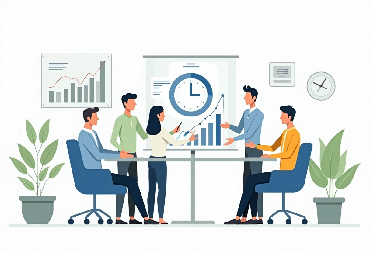 Discussione di dati in un ufficio moderno