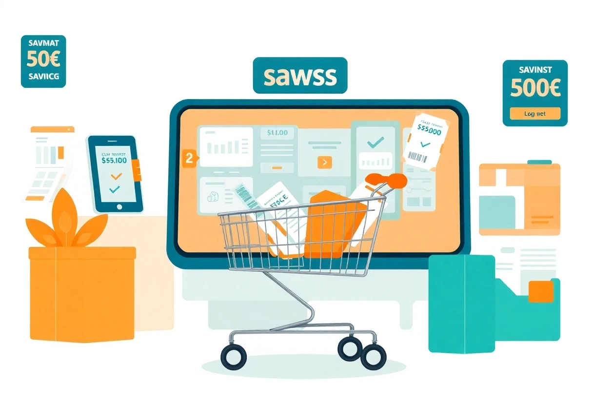 Scena di shopping online con sconti