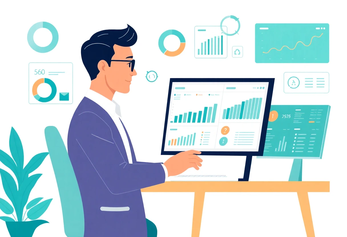 Configurazione di lavoro remoto in un'illustrazione stilizzata