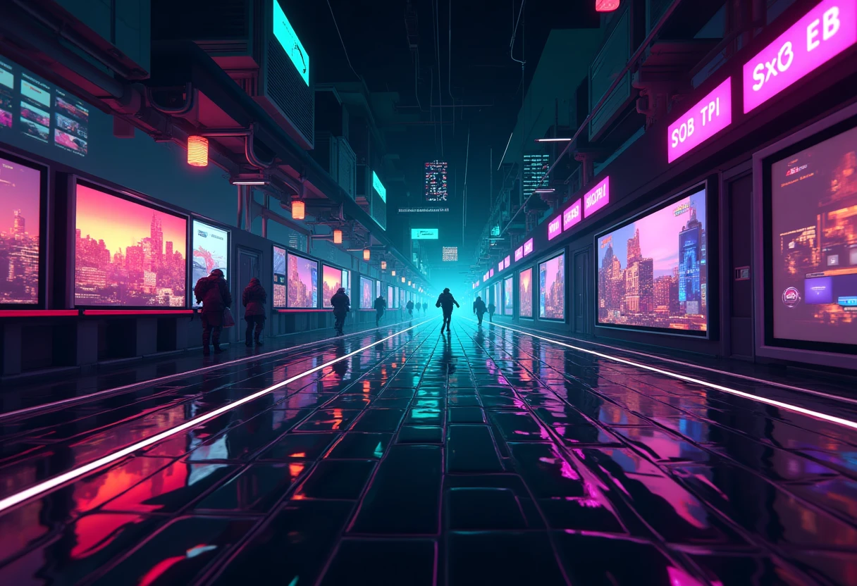 Közösségi média appok cyberpunk stílusban