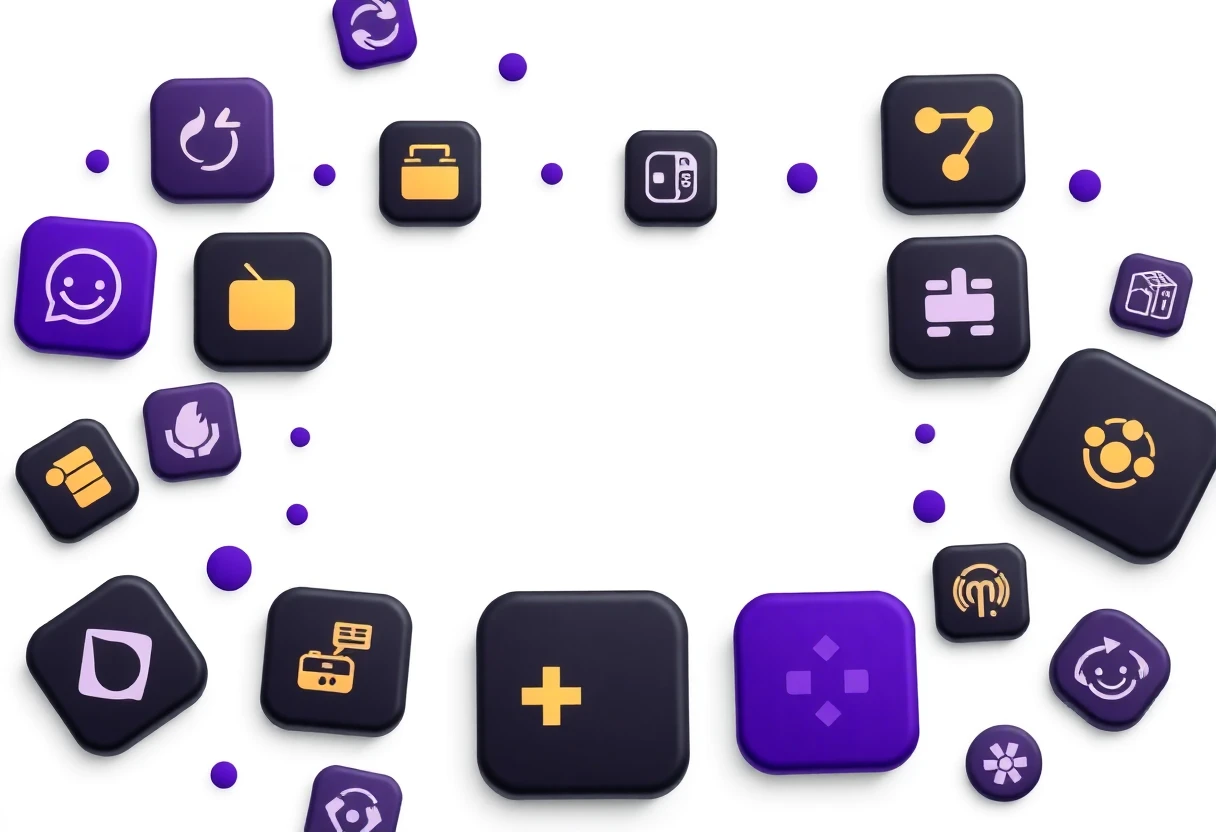 Illustration abstraite d'applications spécialisées