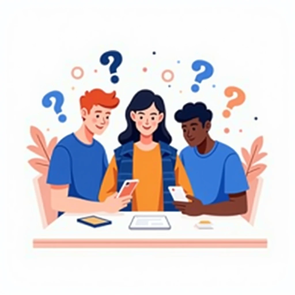 Amis jouant à un jeu de quiz