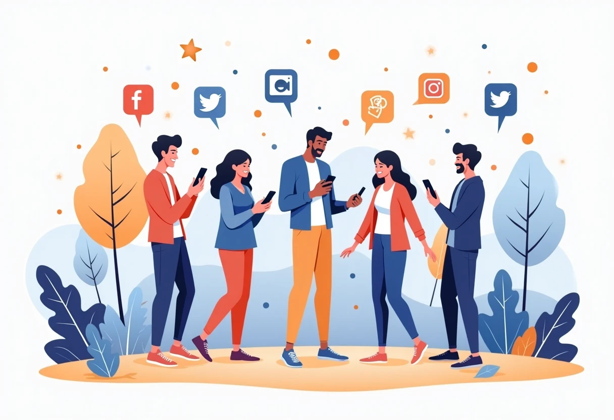 Utilisation d'applications sociales en extérieur