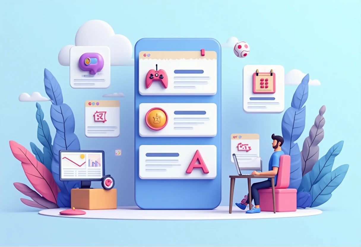 Illustration de jeux mobiles populaires