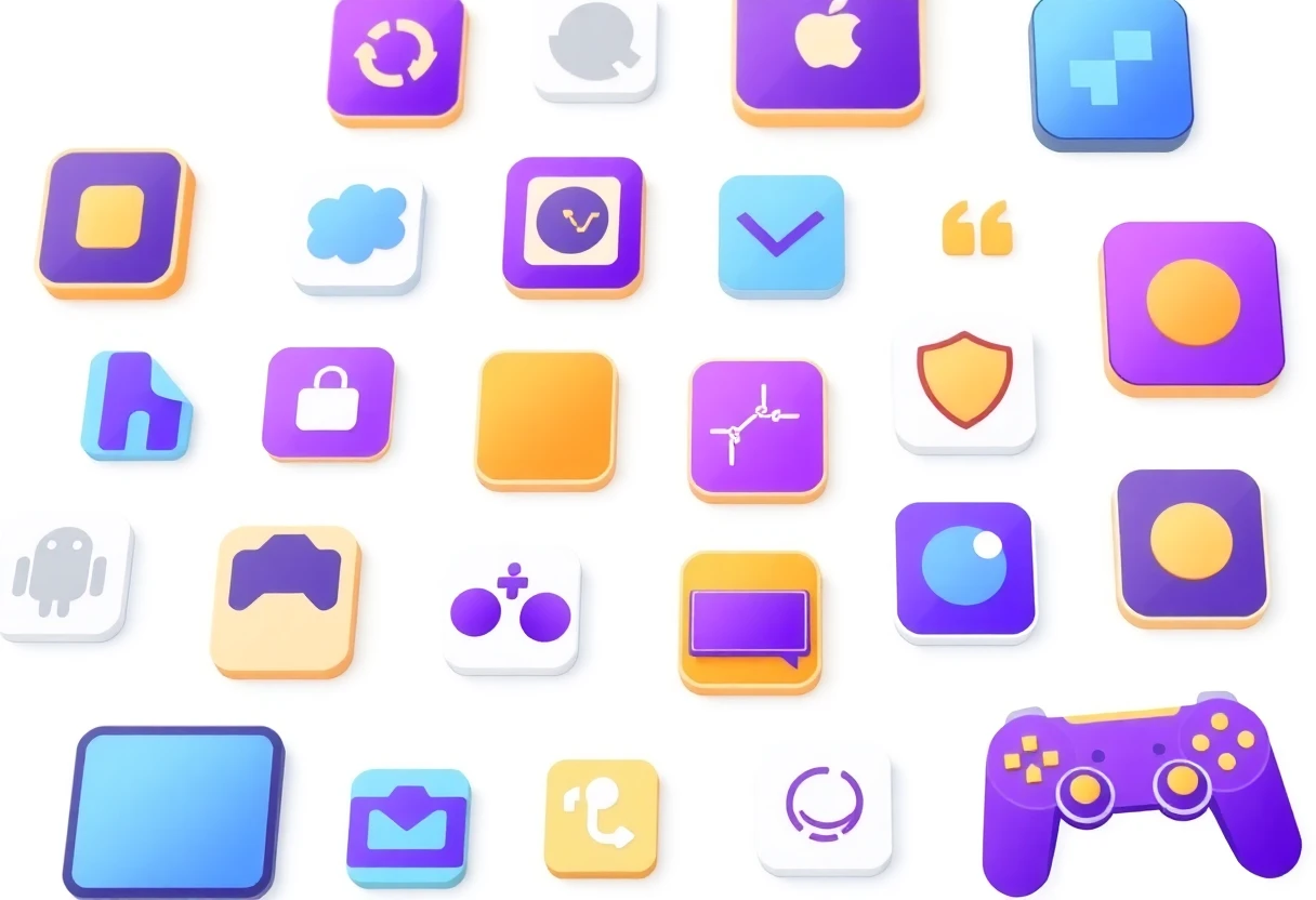 Illustration d'icônes d'applications de budgétisation