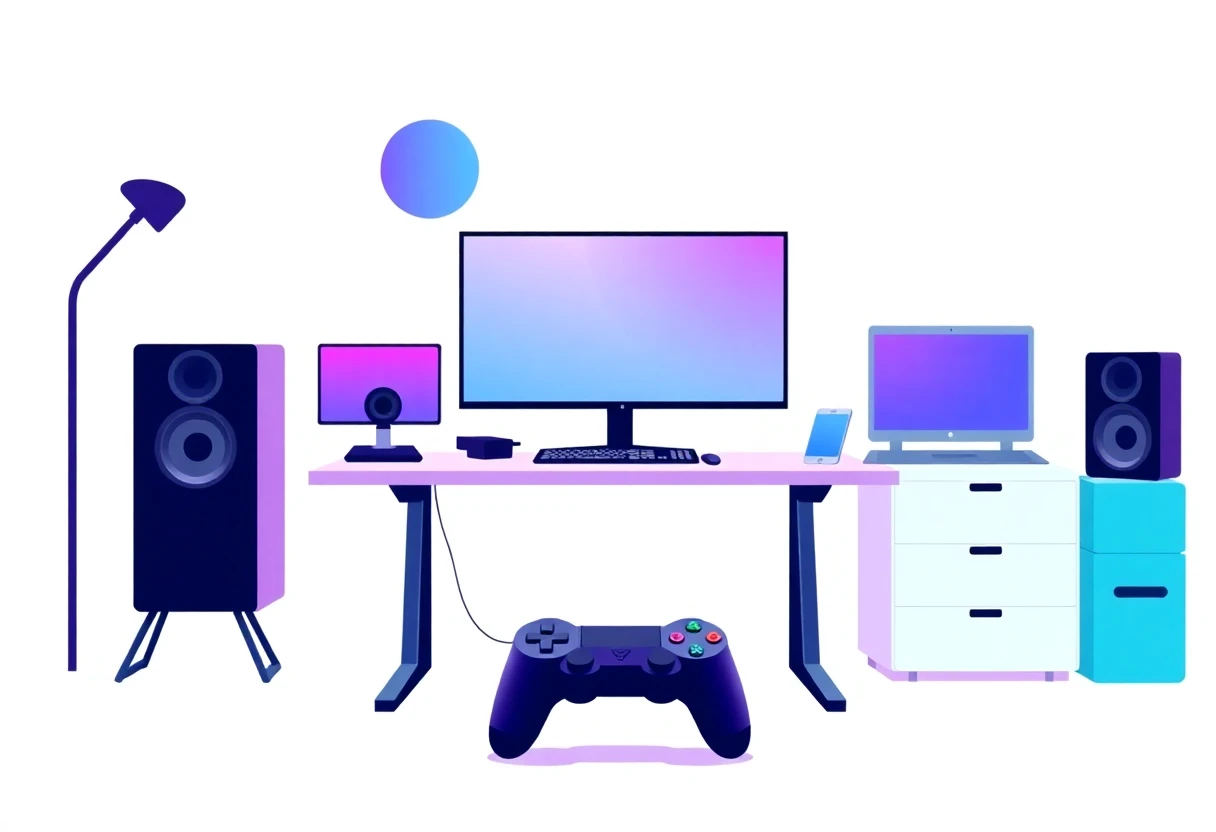 Espace de travail moderne avec applications