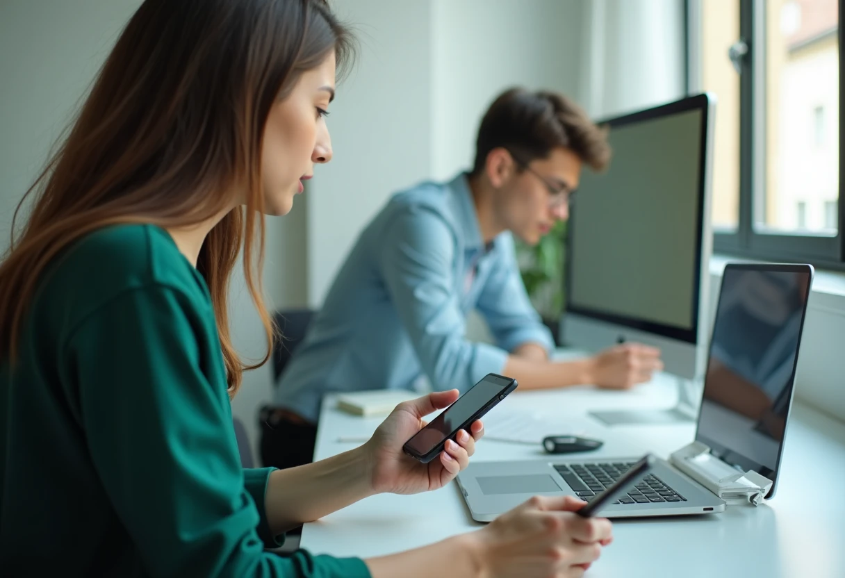 Un expert utilisant une application de productivité