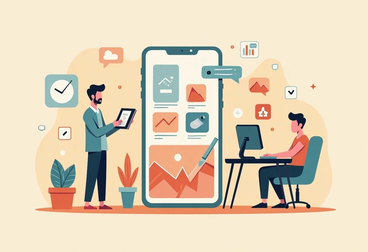 Illustration abstraite de productivité