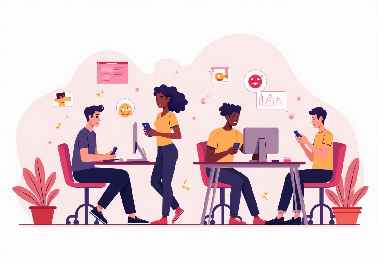 Freelancers working in a collaborative environment