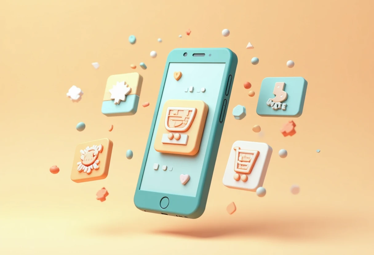 Illustration abstraite de concepts d'applications de shopping