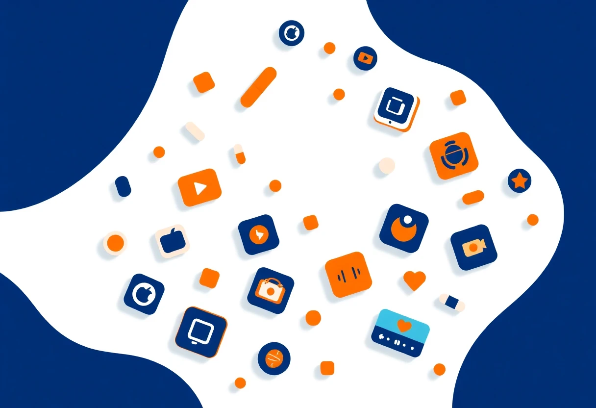 Abstract representation of video streaming apps