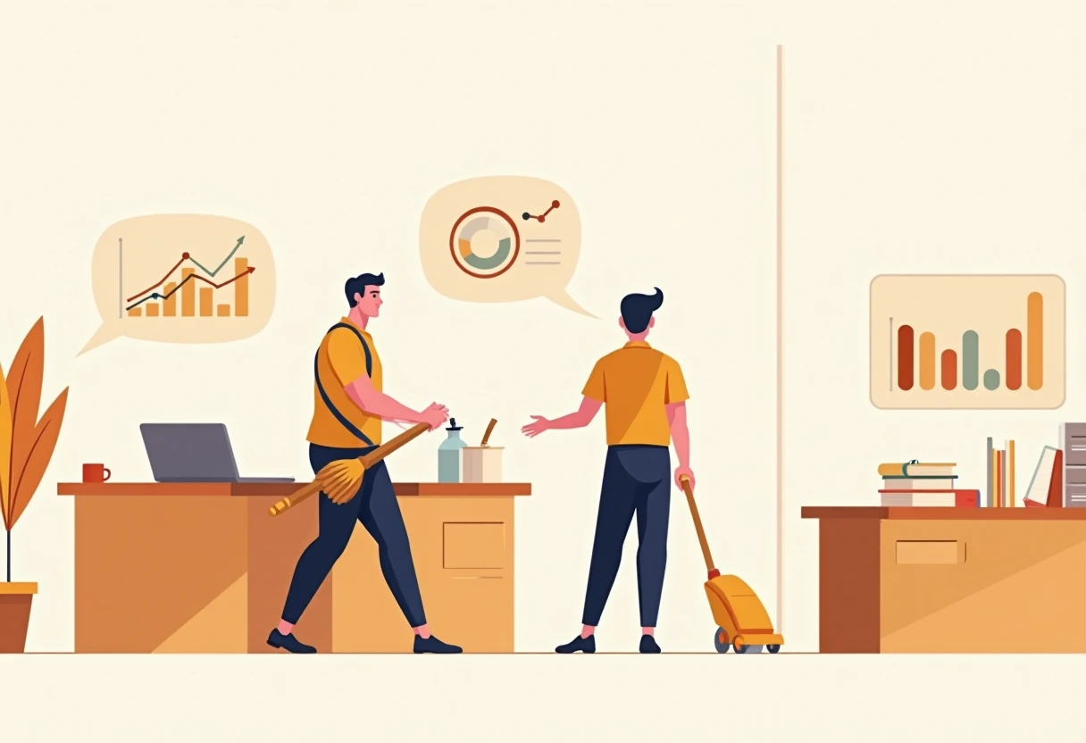 Intérieur de bureau moderne avec nettoyeur
