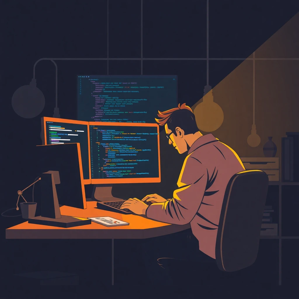 Développeur travaillant avec concentration
