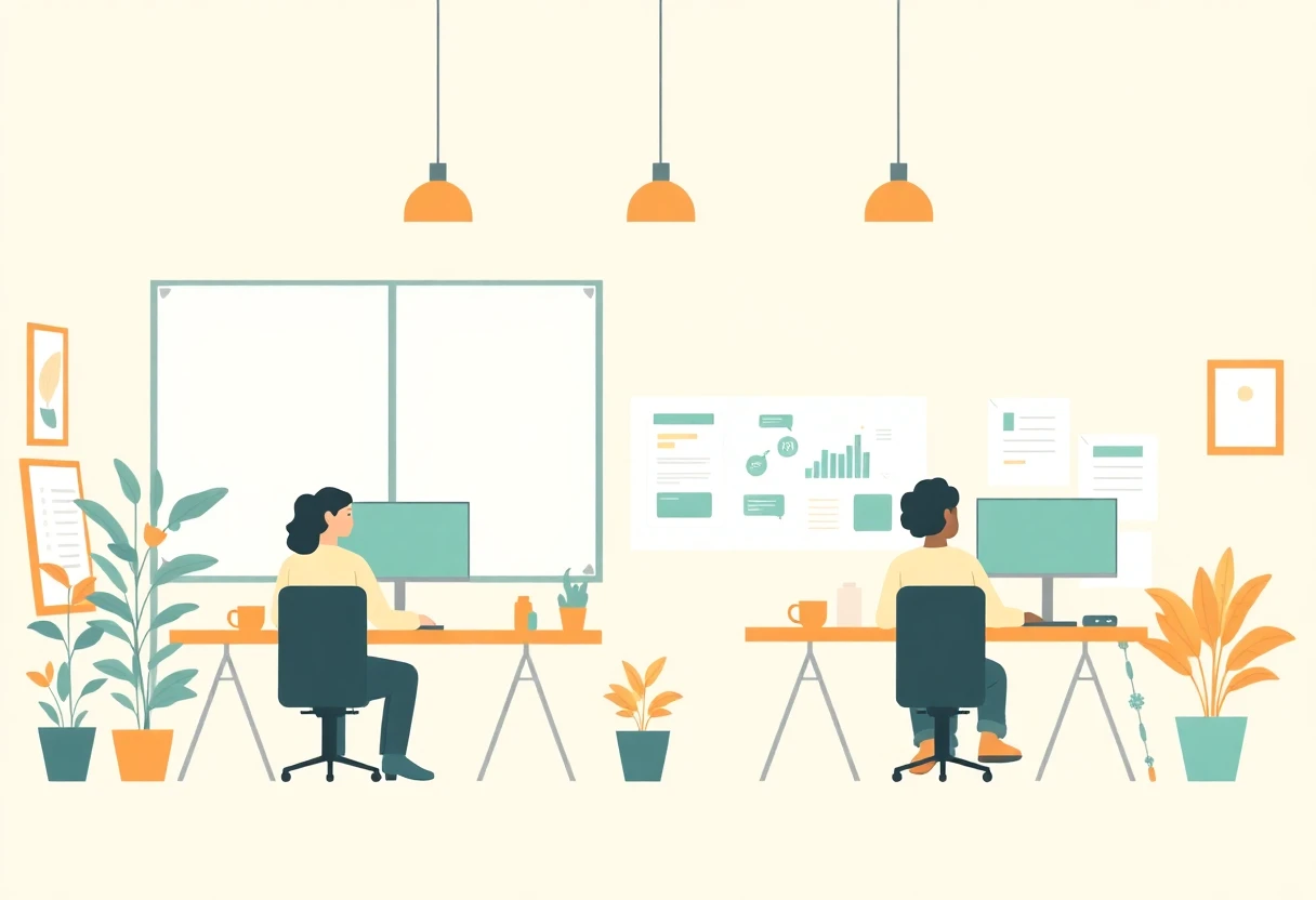Collaboration dans un bureau moderne