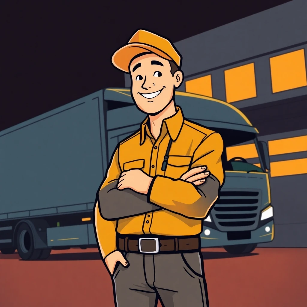 Chauffeur de livraison heureux
