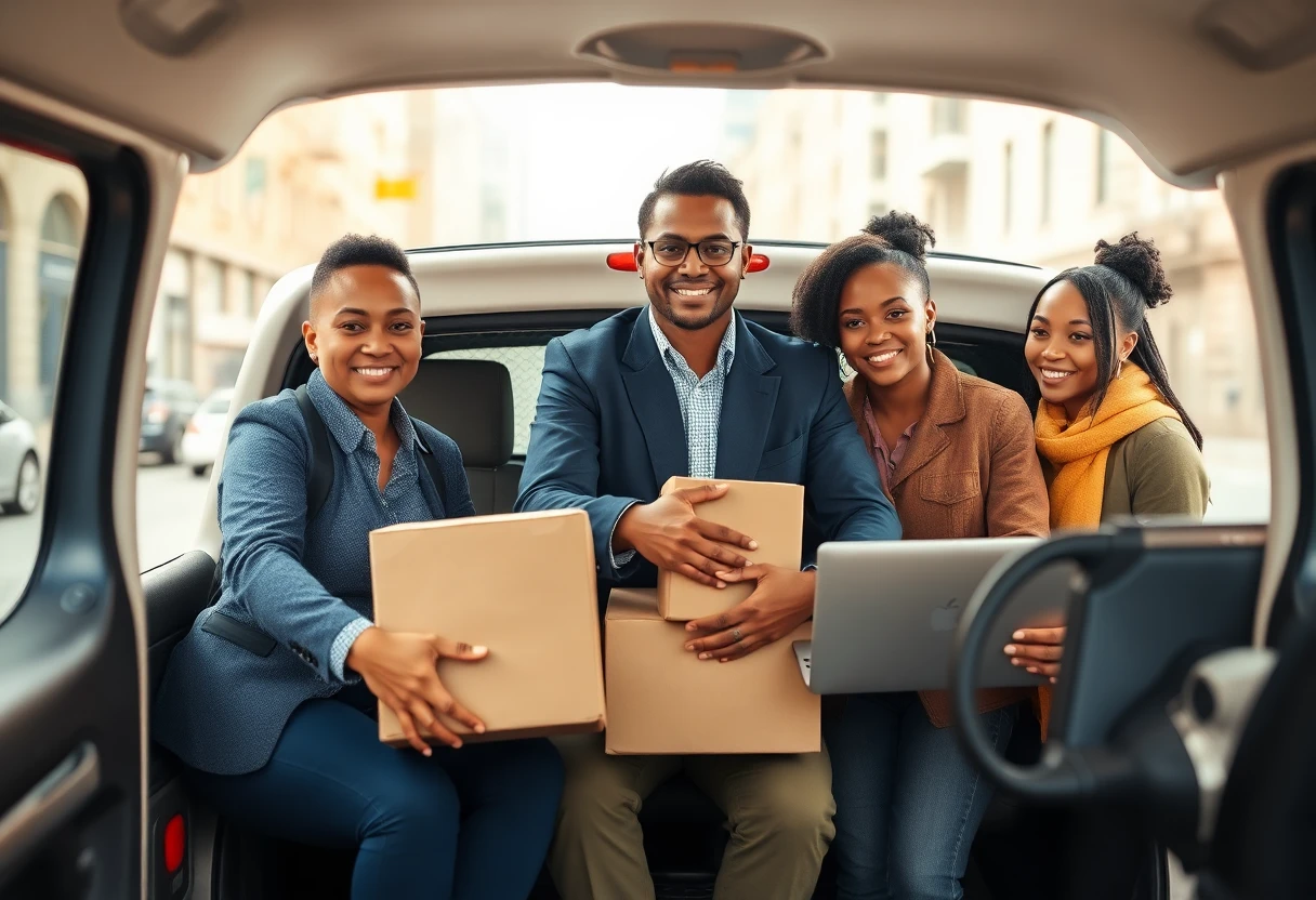 Chauffeur-livreur en action