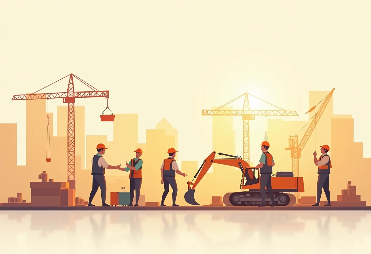 Activité sur un chantier de construction