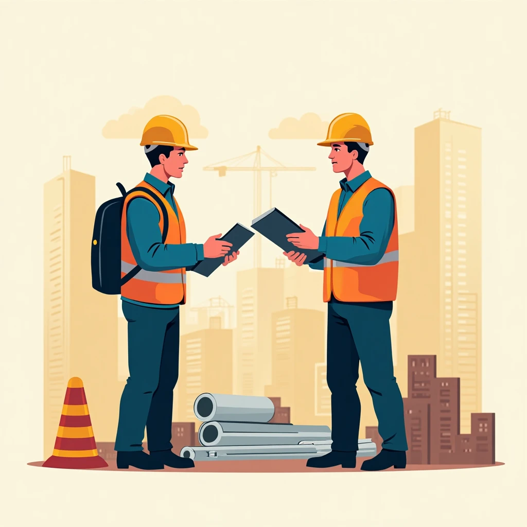 Discussion sur un chantier de construction
