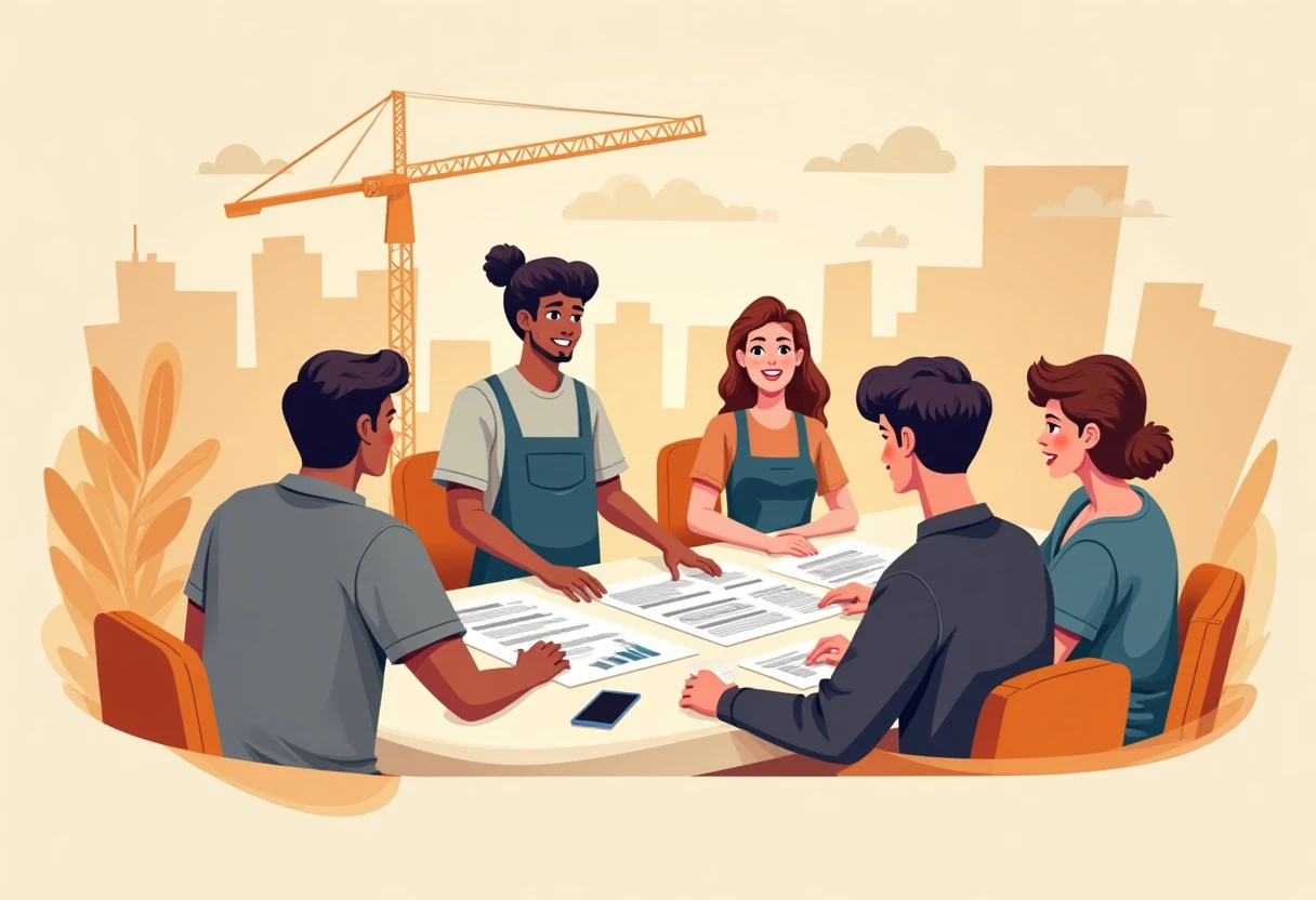 Jeunes diplômés discutant de projets