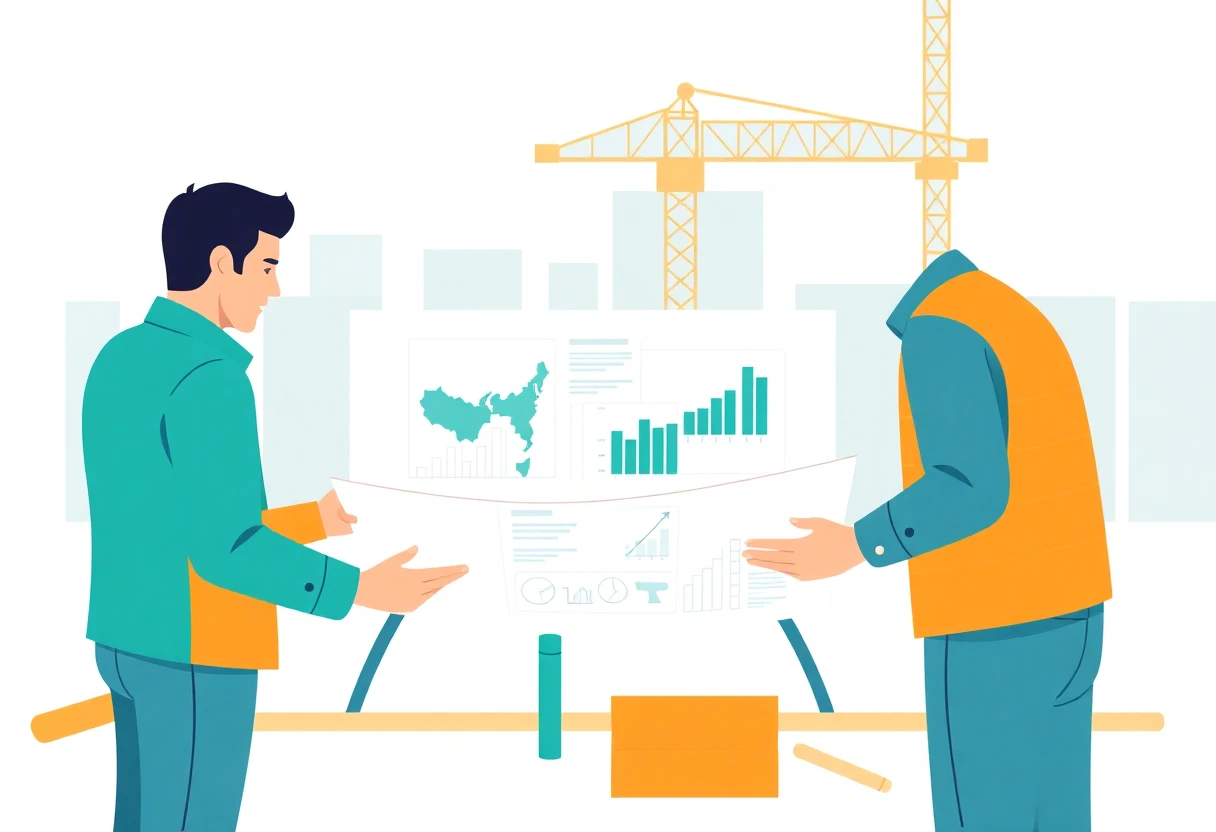 Équipe de construction sur un chantier