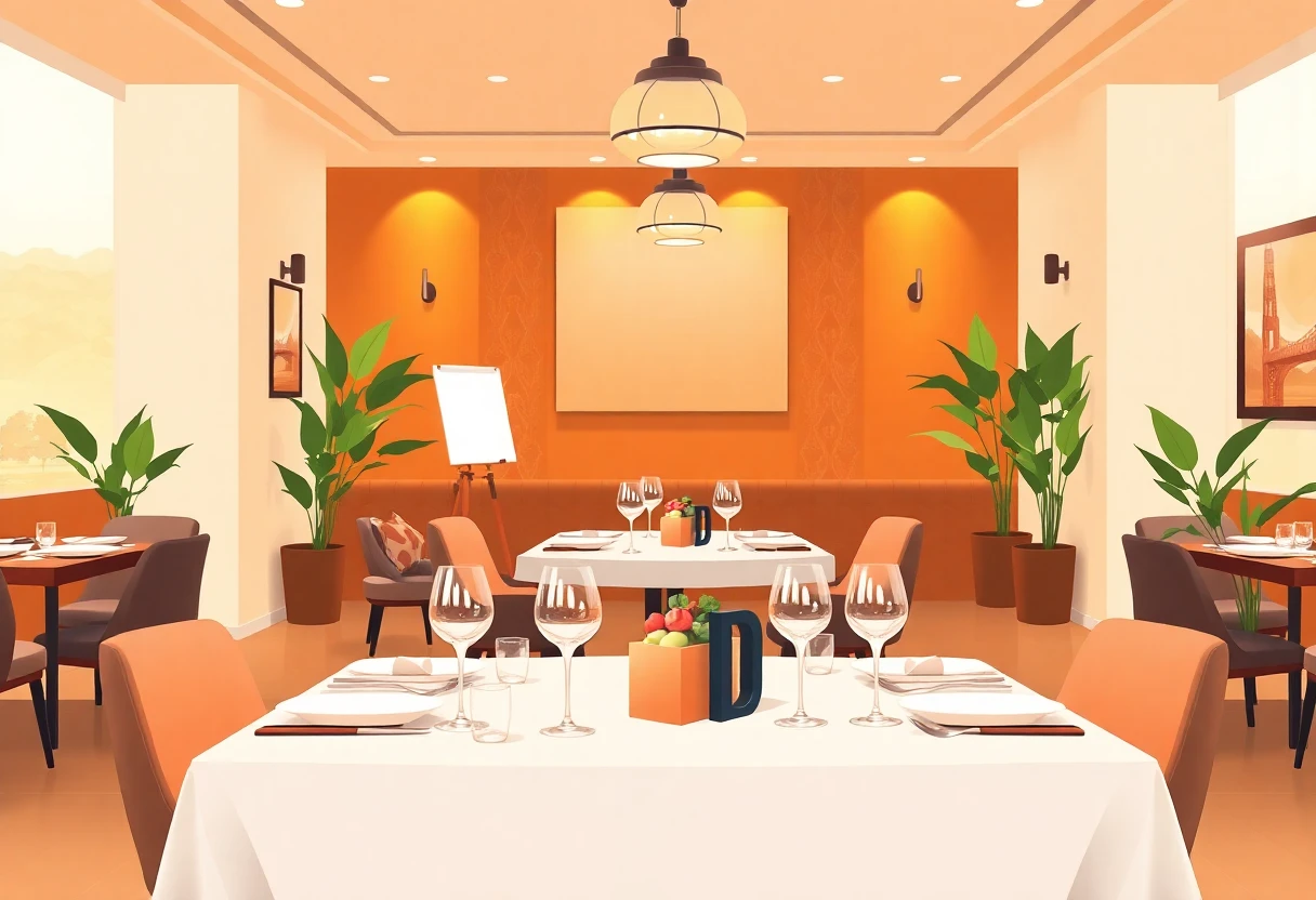 Upscale restaurant setting