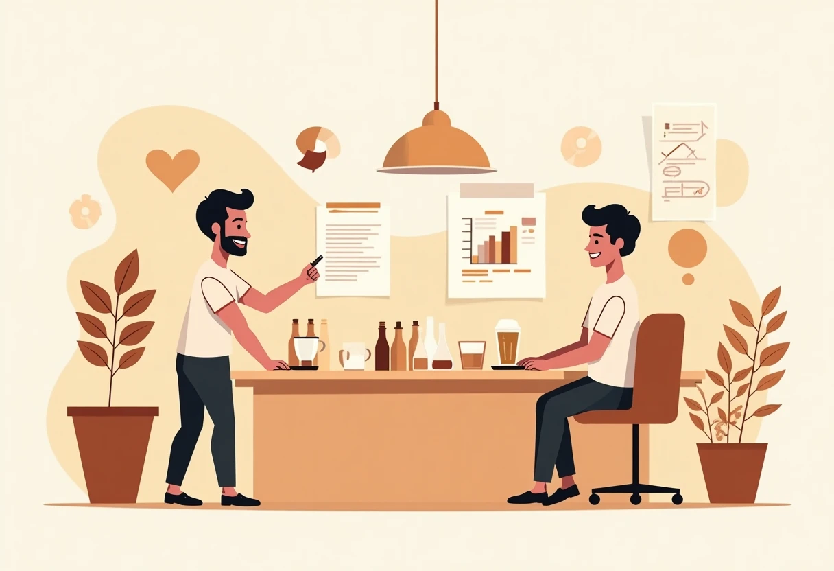 Service amical dans un café