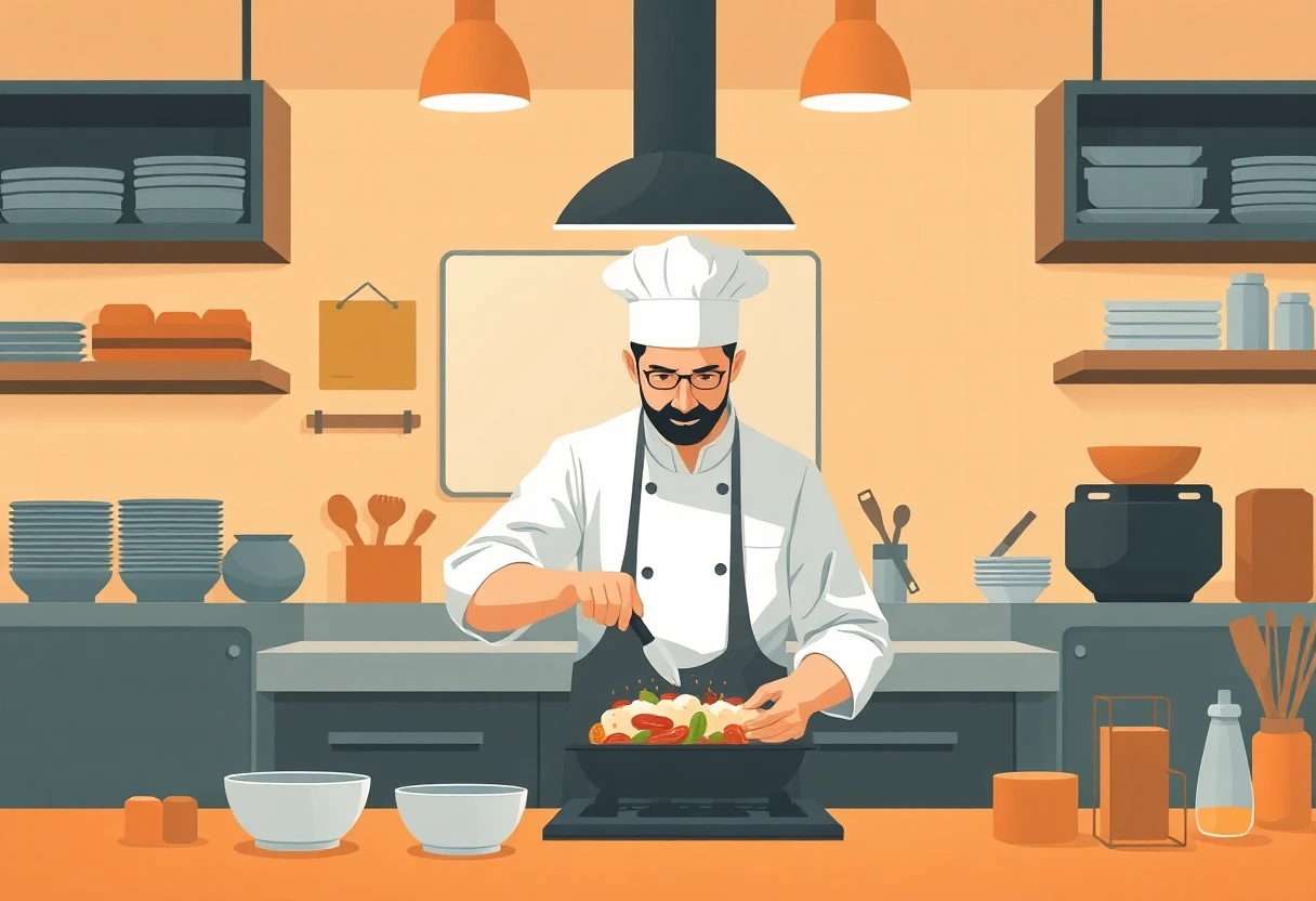 Chef professionnel en action
