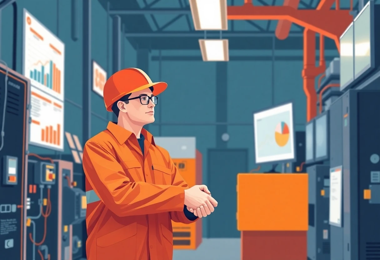 Technicien en train de vérifier un équipement