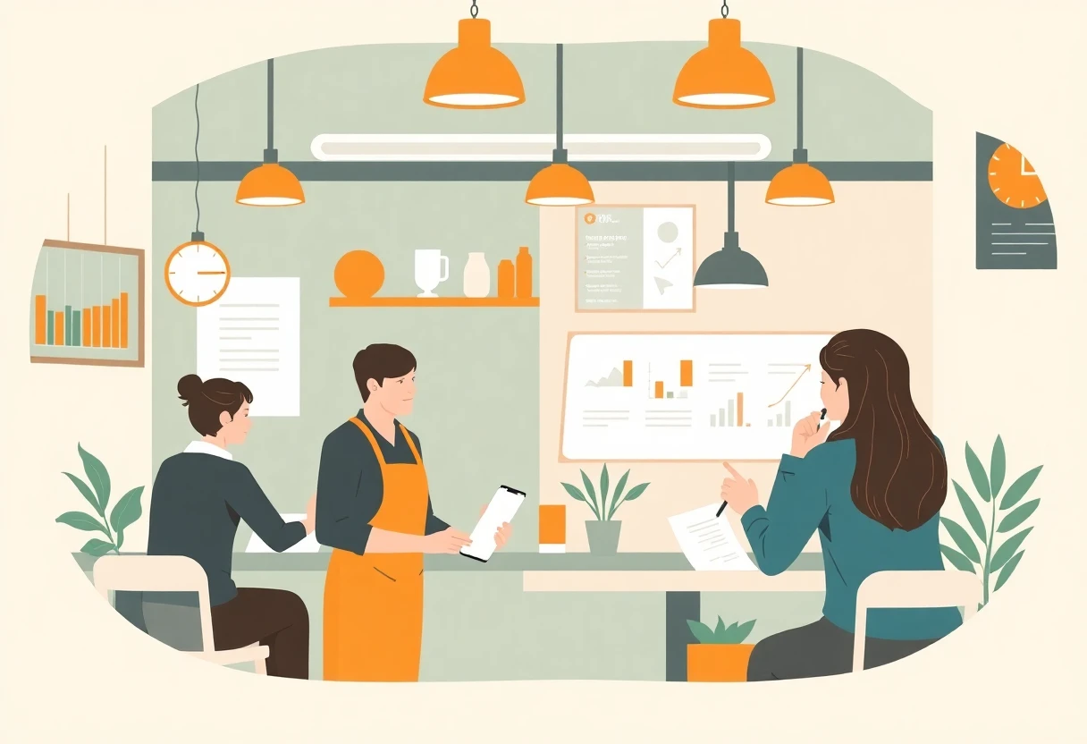 Interaction avec les clients dans un restaurant
