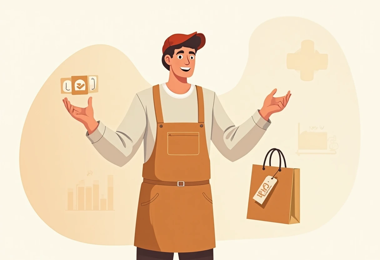 Employé de magasin avec des avantages
