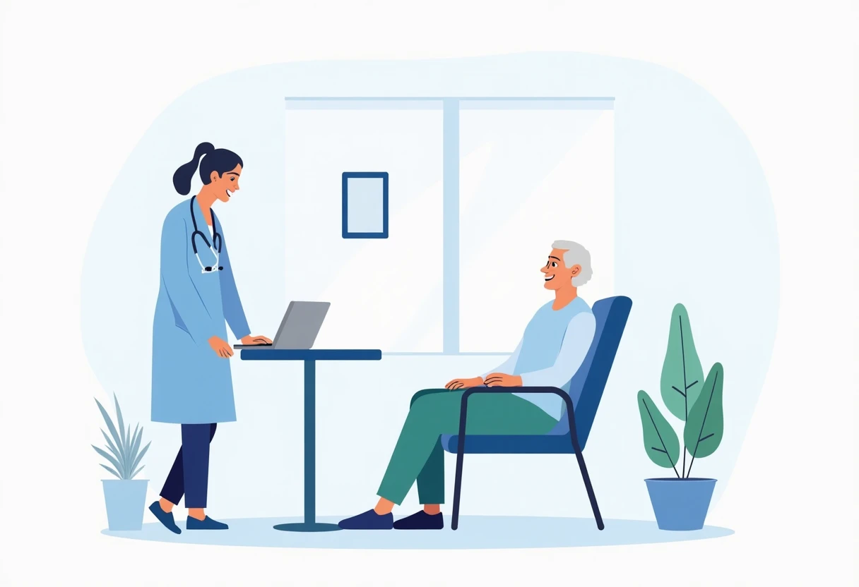 Soignant indépendant avec un patient