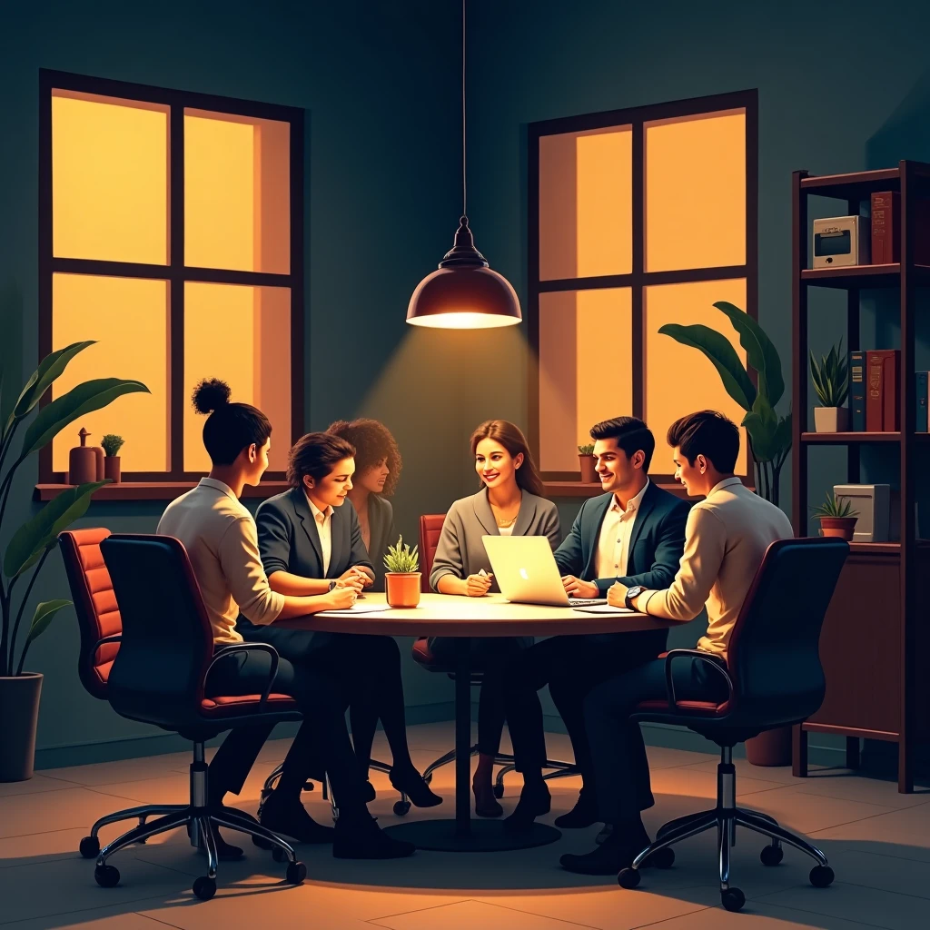 Réunion de travail en groupe
