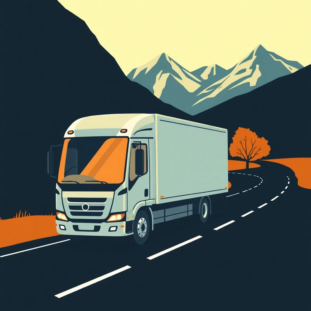 Camion de livraison sur route