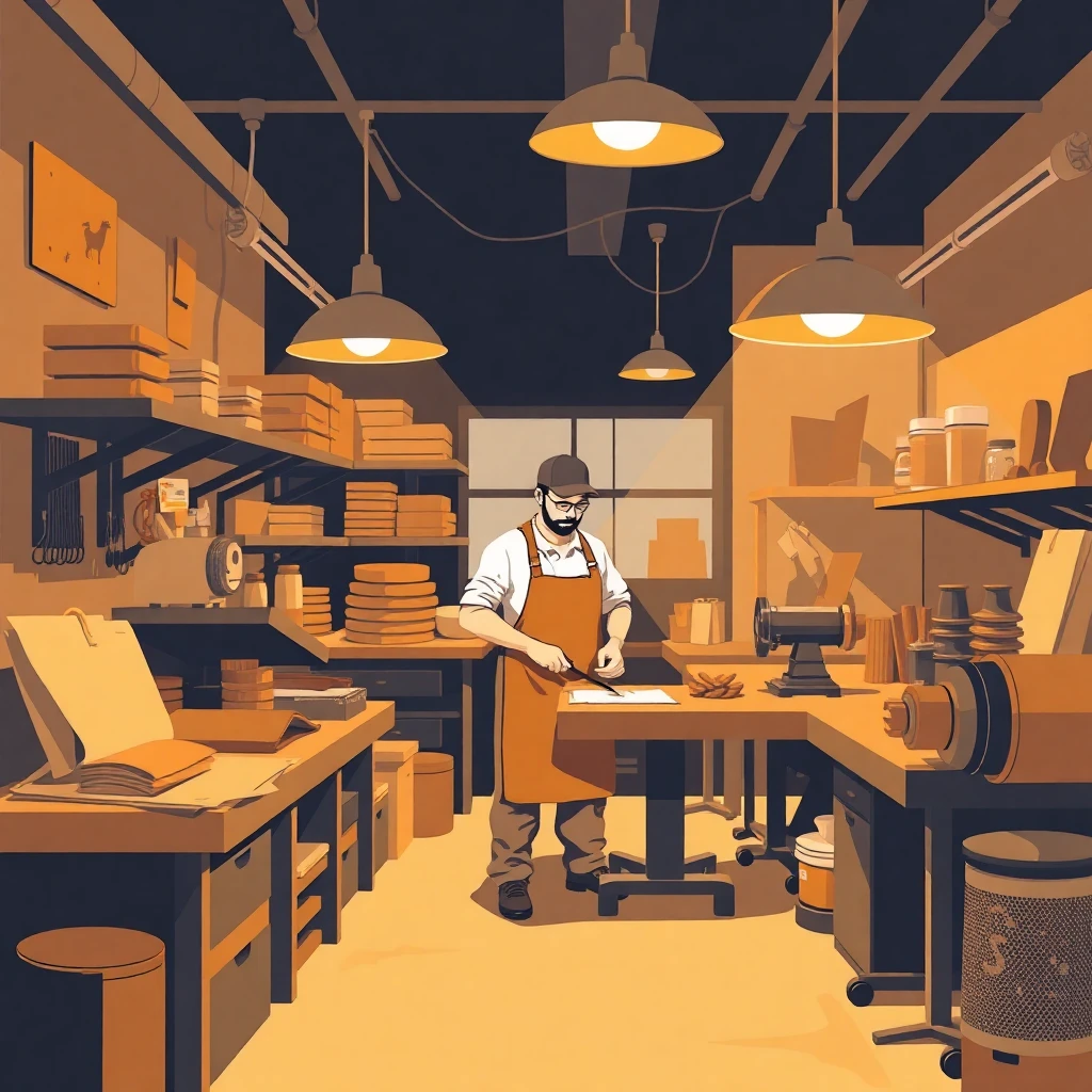 Ouvrier en atelier de menuiserie