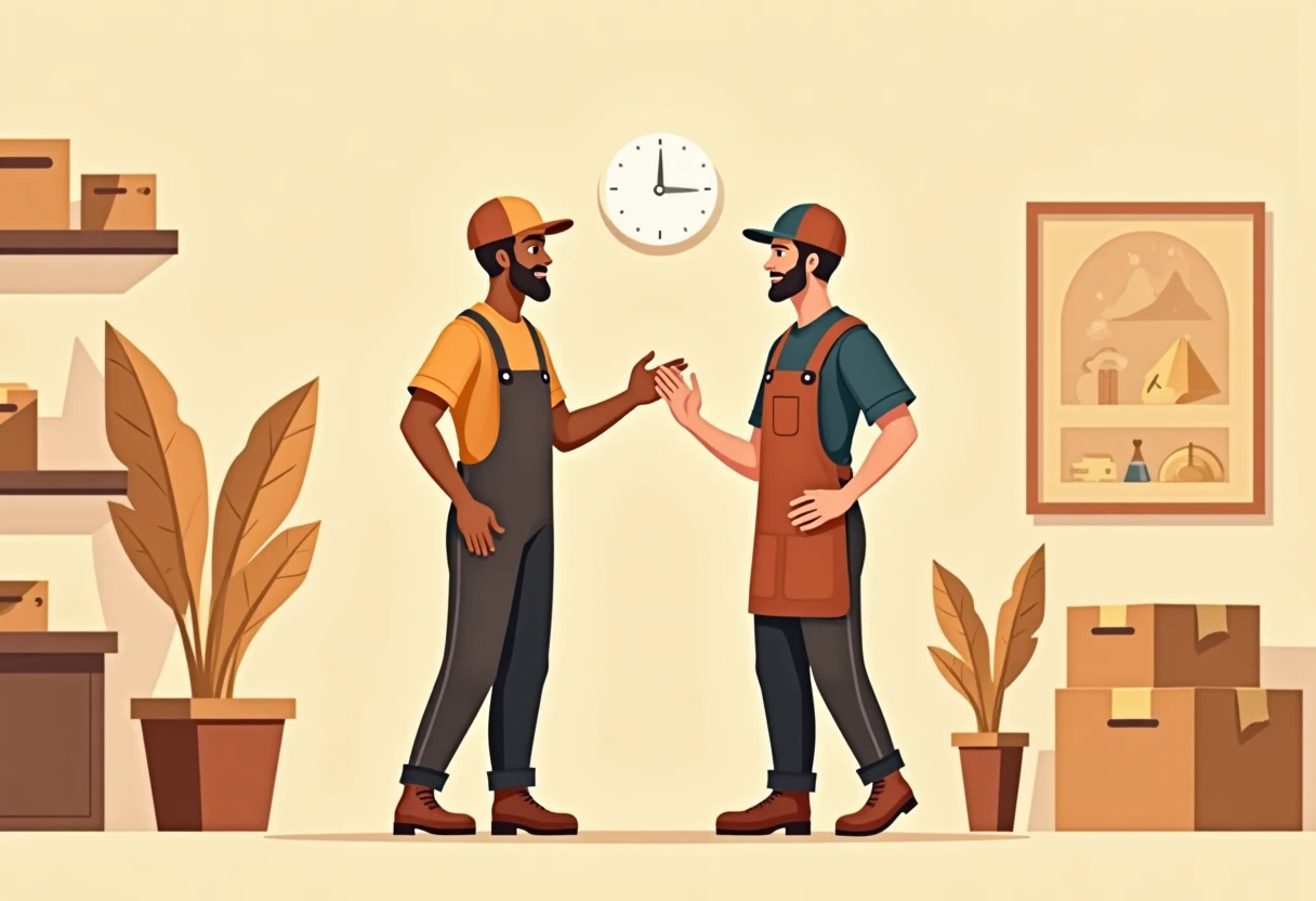 Manager de magasin en discussion