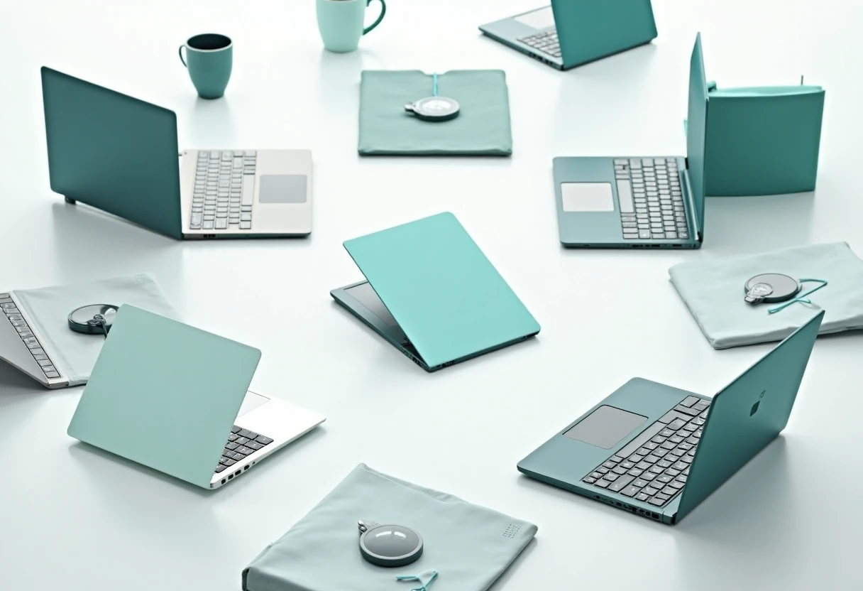 Collection d'ordinateurs portables sur un bureau moderne