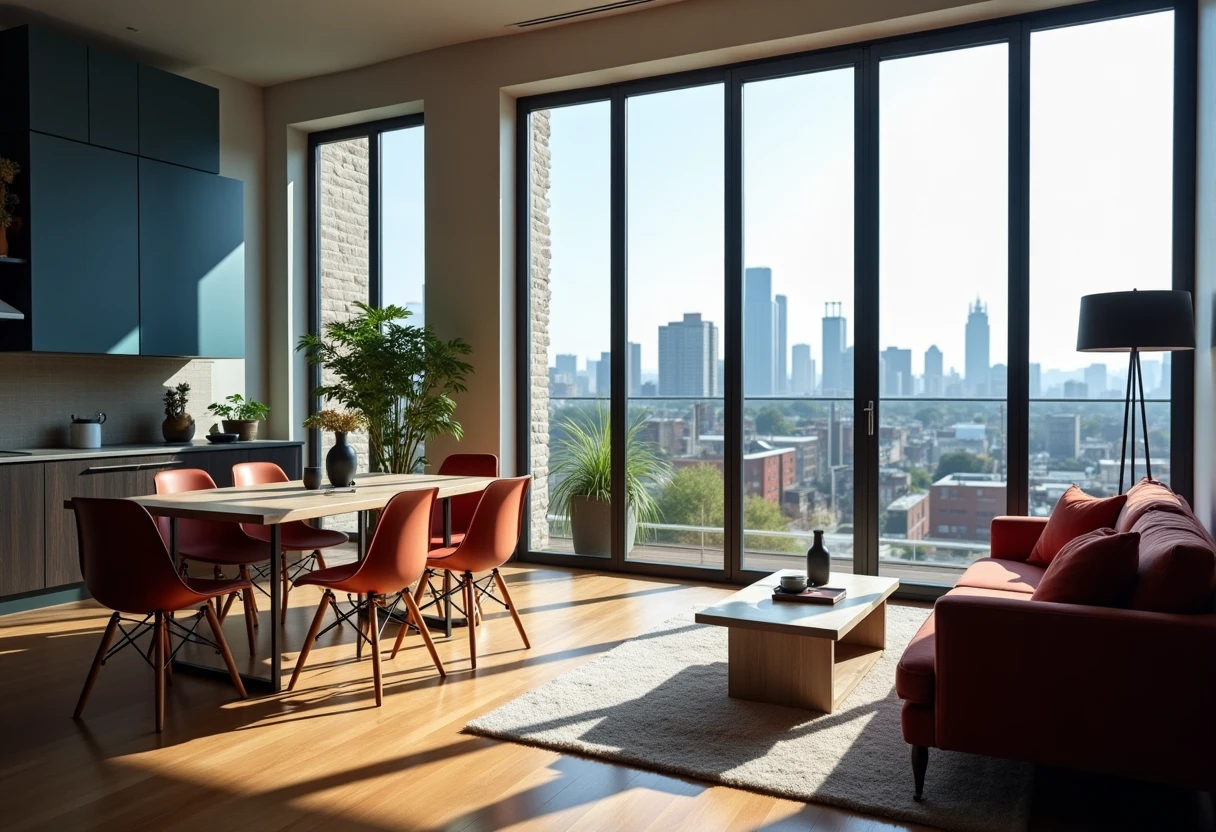 Vue d'un appartement urbain moderne