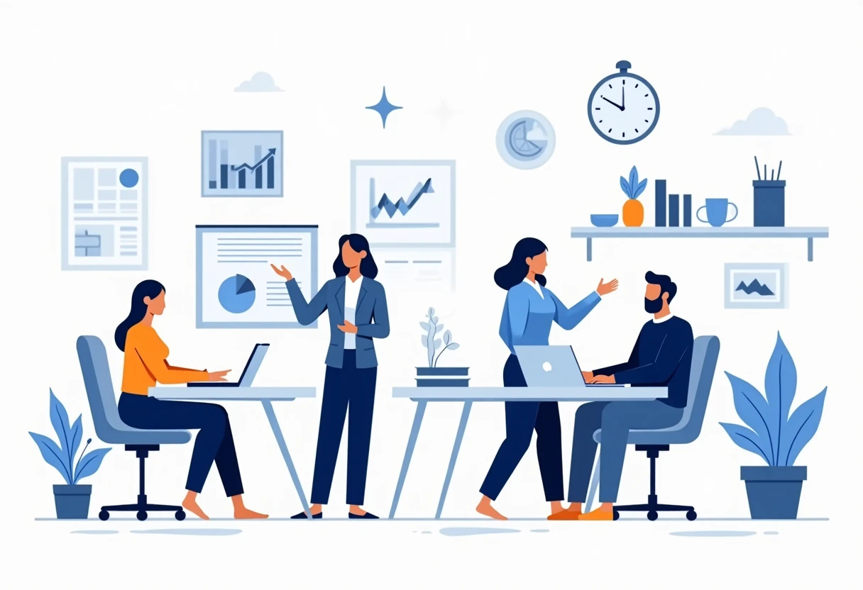 Professionnels collaborant sur des projets financiers