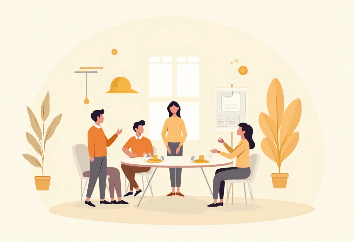 Discussion d'équipe de gestion de projet