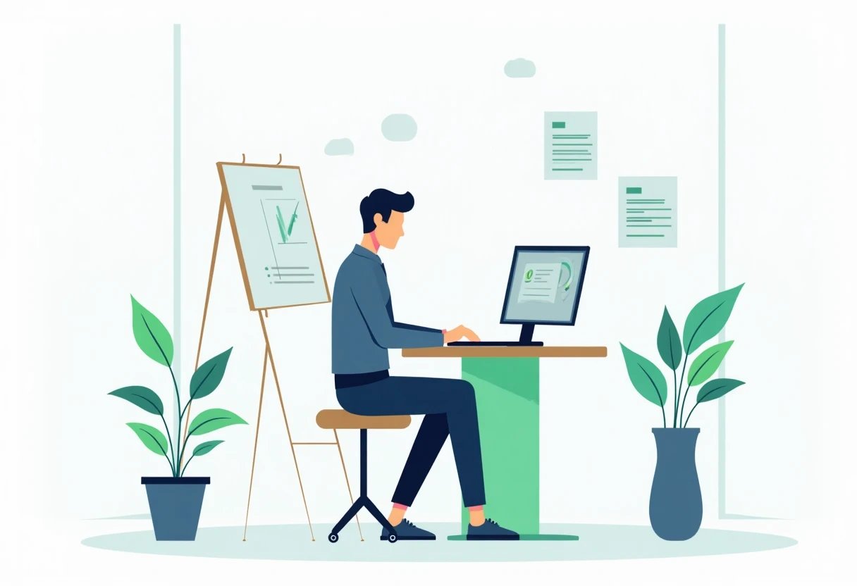 Ingénieur logiciel concentré